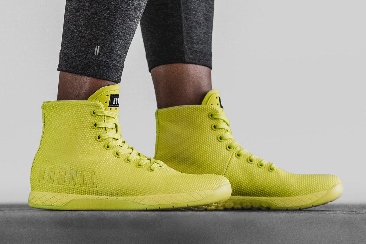 Nobull Superfabric High-Top Neon Women's Trainers Light Green | Australia (CX5489)